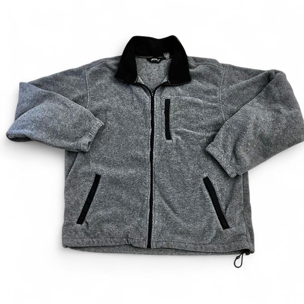 Eddie Bauer high quality warm and soft grey and black fleece jacket